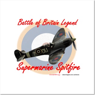 Battle of Britain Spitfire with cockpit on back Posters and Art